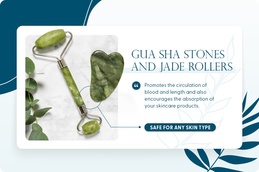 gua sha stones and jade rollers