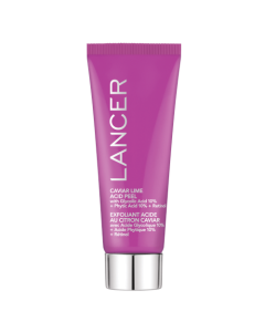 Packaging shot of Dr. Lancer's popular Caviar Lime Acid Peel in convenient, on the go packaging 